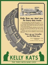 1923 Kelly Springfield Tires - Marathon Oil NEW Sign 24x30" USA STEEL XL Size