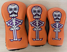 NEW Sugar Skull Limited Release OG Orange Skeleton Headcover Set of 3  D, F, H 
