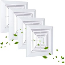 Flowild 4 Pcs 9x9 Bathroom Exhaust Fan Cover with Springs, Inches, White