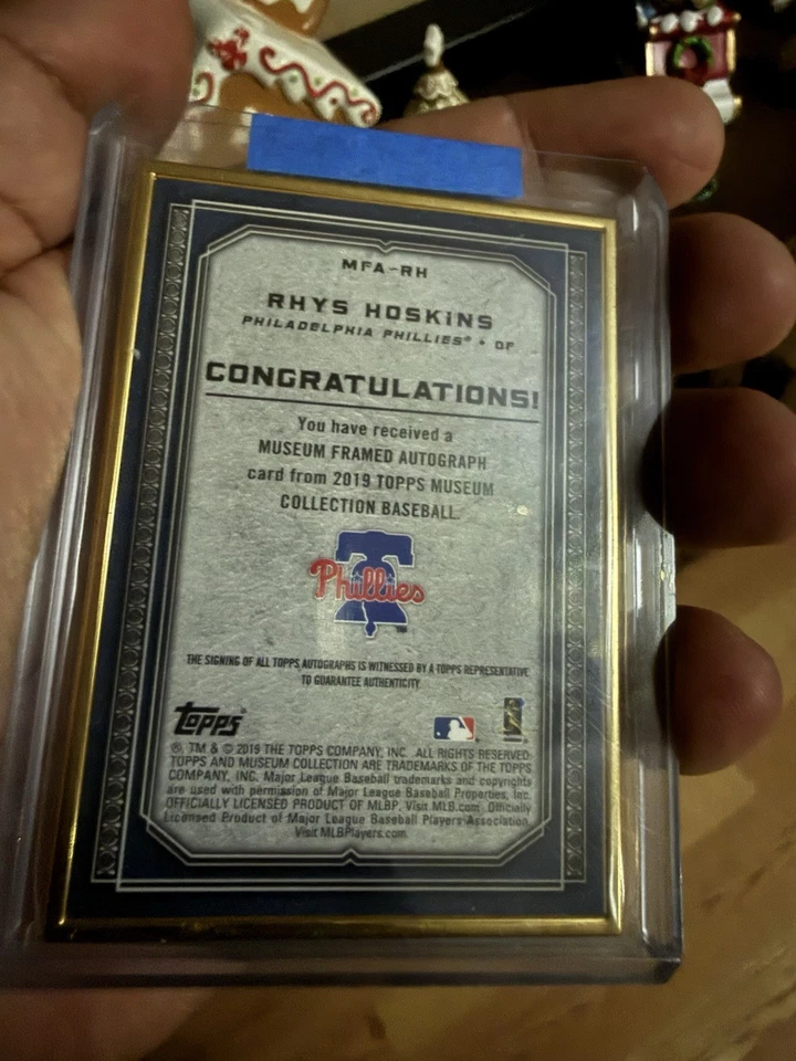Rhys Hoskins 2019 Topps Museum Collection Baseball Auto Gold Metal Frame 5 of 10 - Image 3 of 3