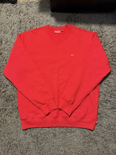 NEUF SUPREME PETITE BOÎTE ROUGE LOGO COL ROND TAILLE XL AUTHENTIQUE