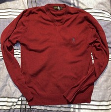 Seve Ballesteros 100% Lammwolle Pullover Farbe Tiefrot Größe S