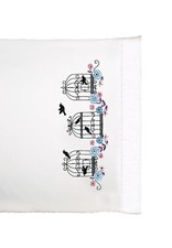 Crafts 20" x 30" Stamped Pillowcases-Embroidery Birdcage Floral