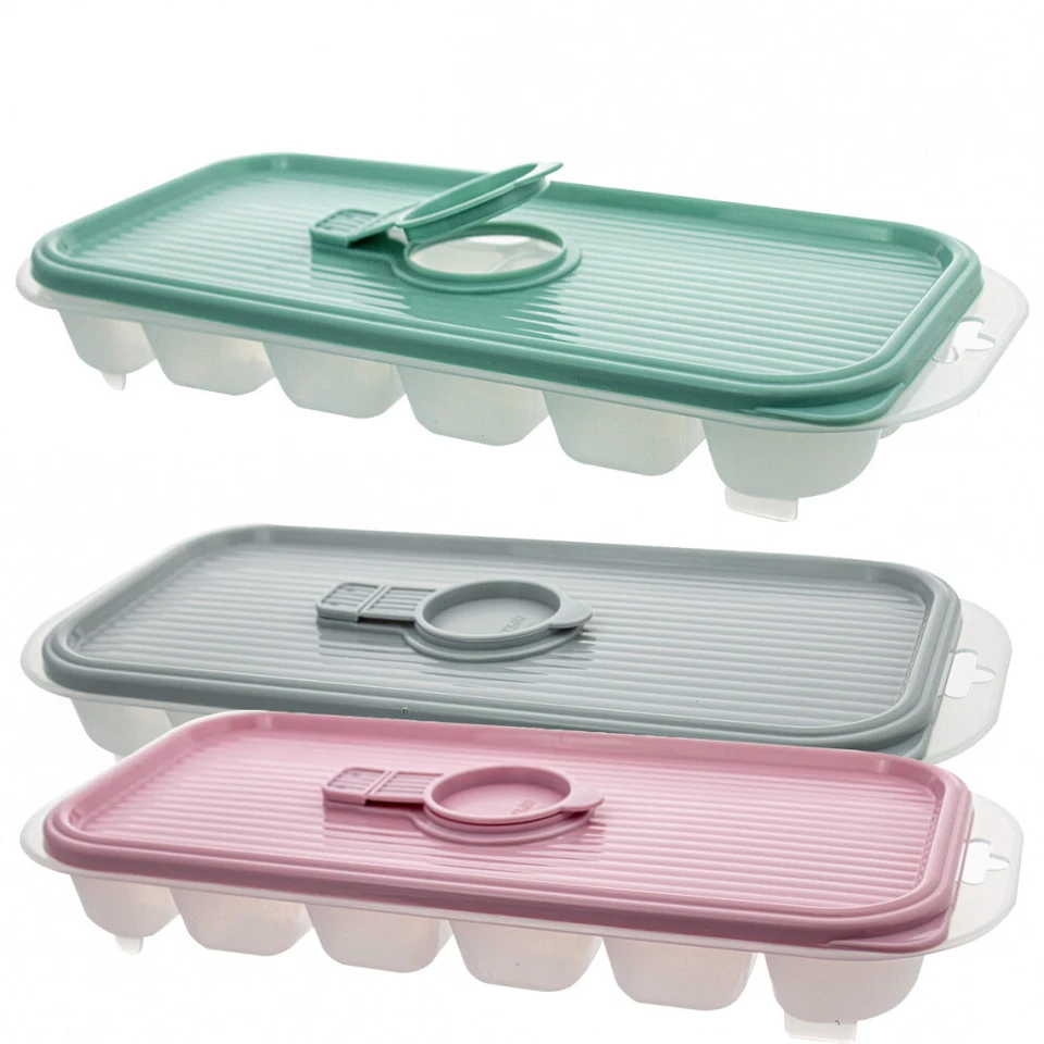 Neu 1 x  12/18 er Eiswürfelform mit Deckel behälter Eiswürfelbereiter Eiswürfel - Bild 2 von 2