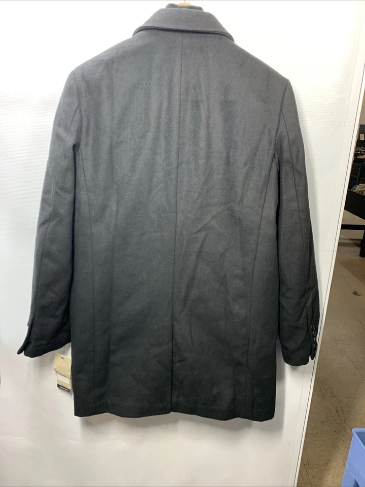 Dockers Men's Henry Wool Blend Top Coat Black Size Large Long Sleeve with Pocket - Image 3 of 4