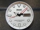NEW WHITE DIAL, HANDS & M.T DAY/DATE 10BAR LARGE DIVERS SKX007-009 / NH36 /4R36