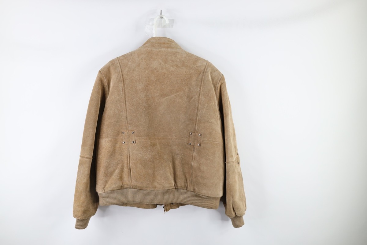 Vtg 90s Streetwear Mens 44 Distressed Fleece Lined Suede Vtg 90s Streetwear Mens 44 Distressed Fleece Lined Suede