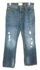 AEROPOSTALE JEANS DENIM MEN SIZE 30 MEDIUM BLUE BOOT CUT DISTRESSED DRIGGS SLIM