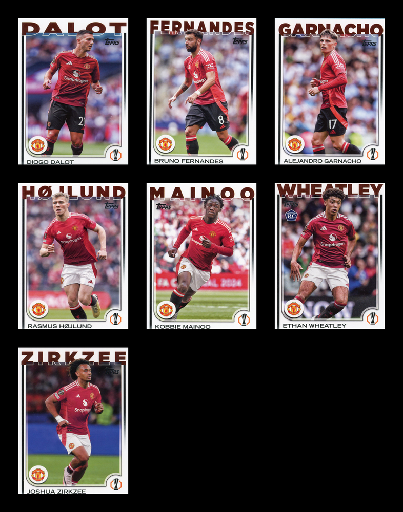 2024-25 Topps UEFA UCC 7-Card Man United Lot Feat Fernandes Garnacho Højlund