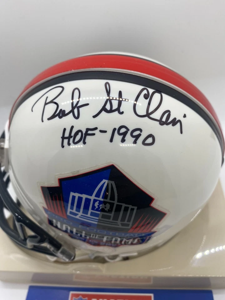 NFL HOF San Francisco 49ers BOB ST CLAIR Signed Autographed Mini Helmet PSA COA - Image 3 of 4