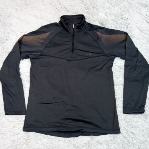 Asics Mens Sweatshirt Gray S Quarter Zip Stretch Athletic Running Outdoors