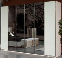 WeißEr Schlafzimmerschrank Designer SpiegeltüRen 6-TüRiger Schrank