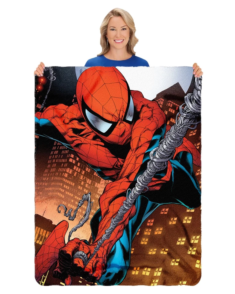 Marvel Spider-Man, "Web Swing" Fleece Throw Blanket, 45" x 60", Multi Color - Image 4 of 4