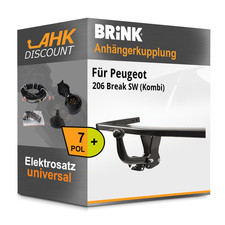 Für Peugeot 206 Break SW 02-07 BRINK Anhängerkupplung starr + 7polig E-Satz NEU