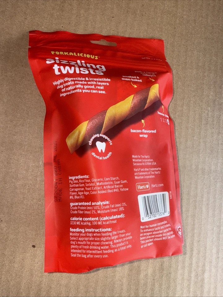 Hartz Oinkies Smoked Pig Skin Bacon Flavored Wrap Dog Treat Chews - 8 Pack - Image 3 of 4