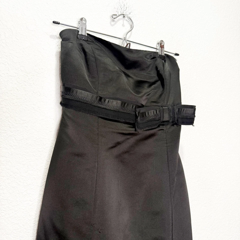 Vera Wang Black 100% Silk Strapless Trumpet Dress 10 - Image 3 of 4