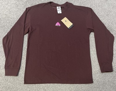 Nike ACG Lungen Langarm T-Shirt Oberteil - Loose Fit - Burgundy Crush - Small (S)