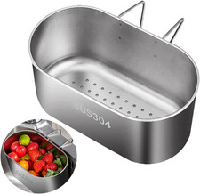 Stainless Steel Sink Drain Strainer Basket Hanging Colander Food Waste Filter