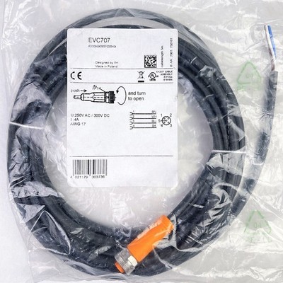 For IFM Connection Lines Female Straight M12 5-Pin/4-Wire EVC707 *vv