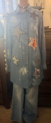 Up-Cycled Handmade Patchwork Hi/low Button Up Duster