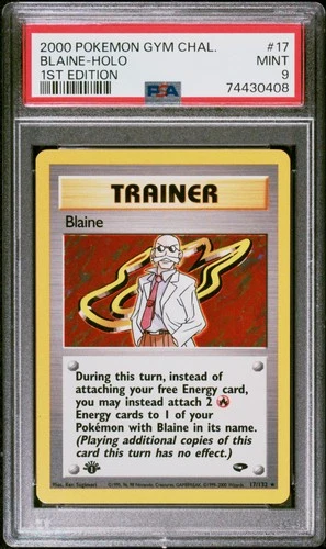 Pokemon Blaine Holo Gym Challenge 17/132 1st Edition PSA 9 Mint