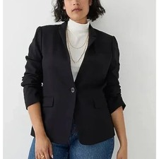 J.Crew Women's Regent Single Button Blazer Four Season Stretch Black Size 4