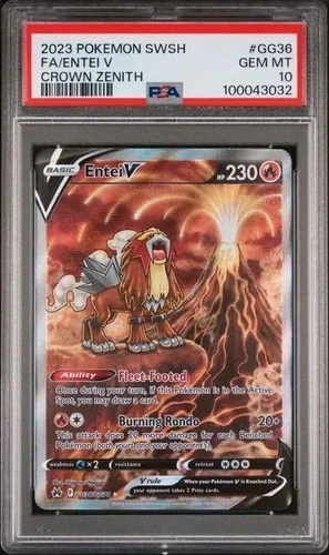 Pokemon 2023 Pokemon SWSH FA/Entei V Crown Zenith #GG36 PSA 10 GEM MT