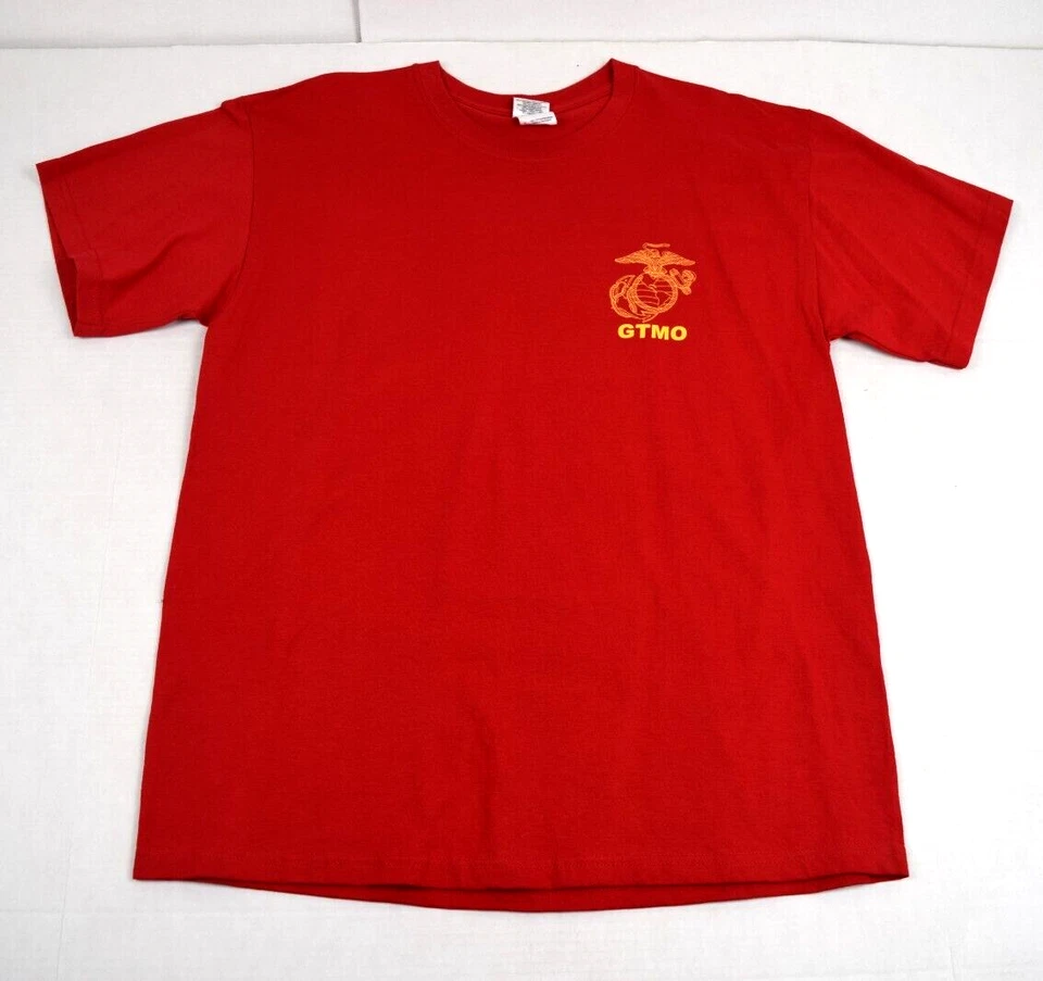 Camiseta Vintage Gildan Talla L 2010s Cuerpo de Marines Security Force Company Cuba Foto 2 de 4
