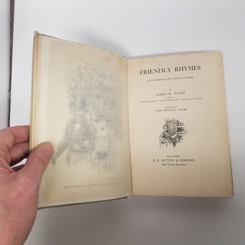 1918 Friendly Rhymes: Old Friends in Joyous Verse By James Foley, Hardcover - Picture 6 of 7