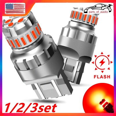 7443 7440 LED 7444 RED Flash Strobe Blink Brake Stop light Lamp For Honda 1/2set