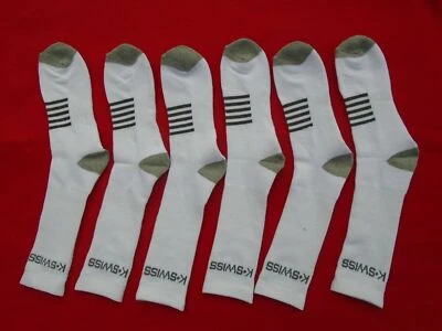 K-Swiss Sportsocken Laufsocken Socken 3 Paar Gr. 43 - 46 Running weiss Freizeit