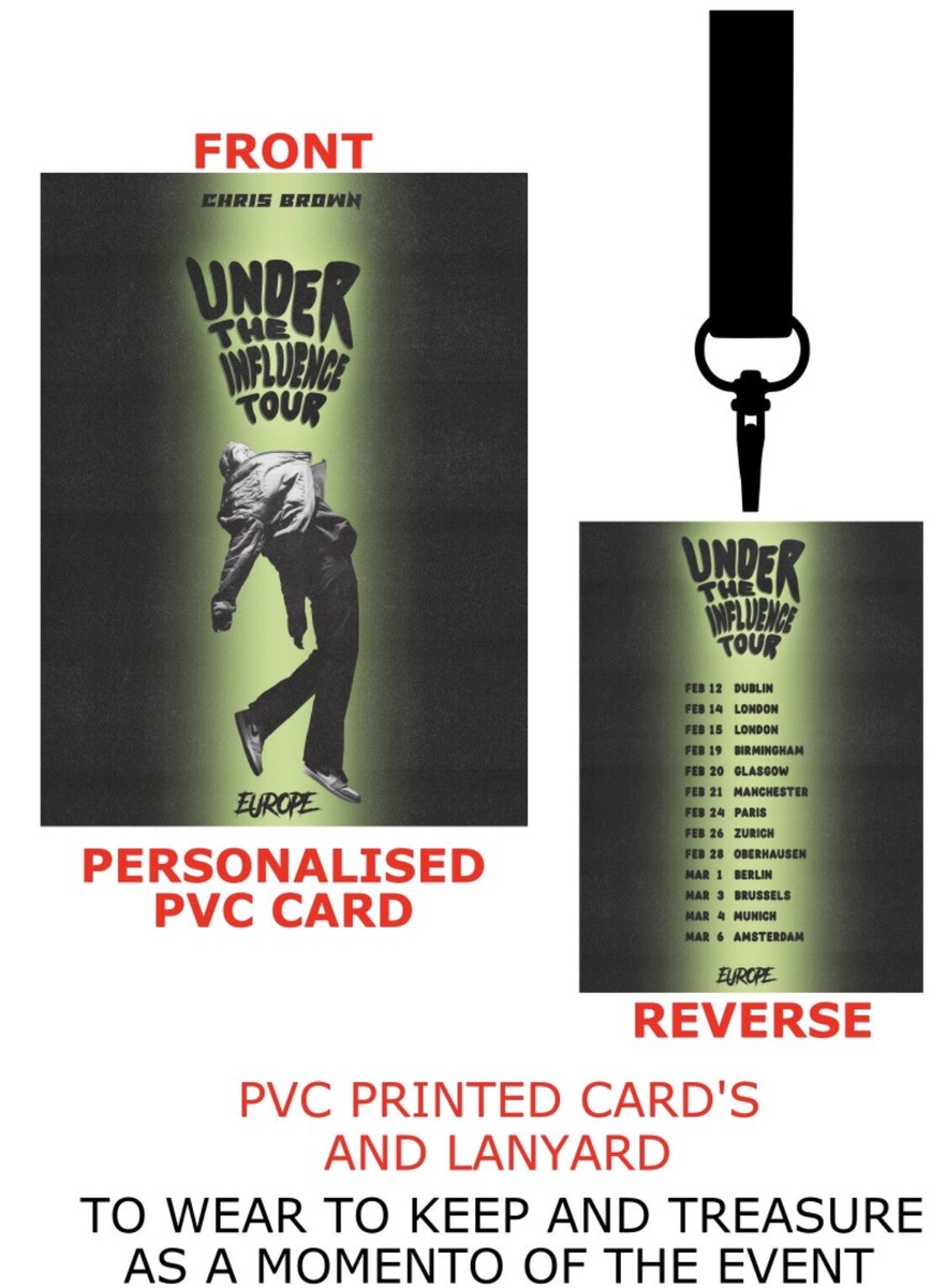 Chris Brown Amsterdam 2023 Chris Brown Under The Influence Tour 2023 PVC Card And Lanyard | eBay