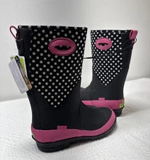 Kids Youth Chloe Dot Neoprene Winter Snow Boot - Black & Pink - Western Chief 5B