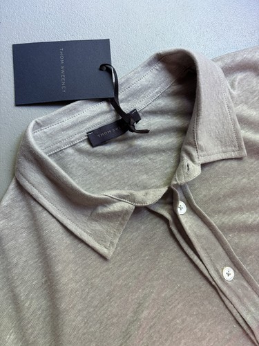 Neu mit Etikett Thom Sweeney Leinen Jersey Shirt Größe XL oliv/grau