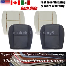 Driver & Passenger Bottom Seat Cover Black W/ Foam Pad For 2007 2008 GMC Sierra
