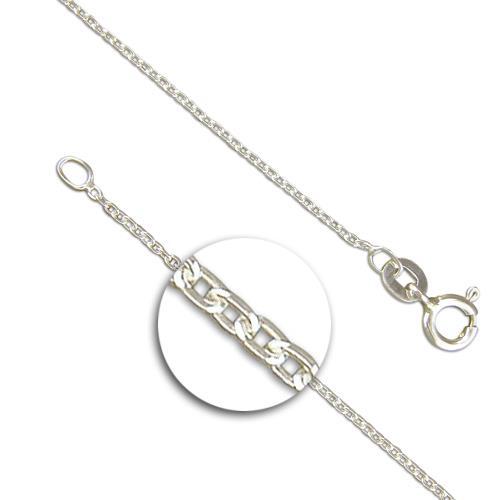 Solid 925 Sterling Silver Trace Chain Necklace 14, 16 or 18 Inch 35, 40 or 45 cm - Picture 1 of 4