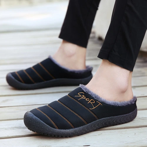 Winter Cotton Slippers Waterproof Plush Lining Warm Men Women Slippers Outdoor- - Picture 10 of 65