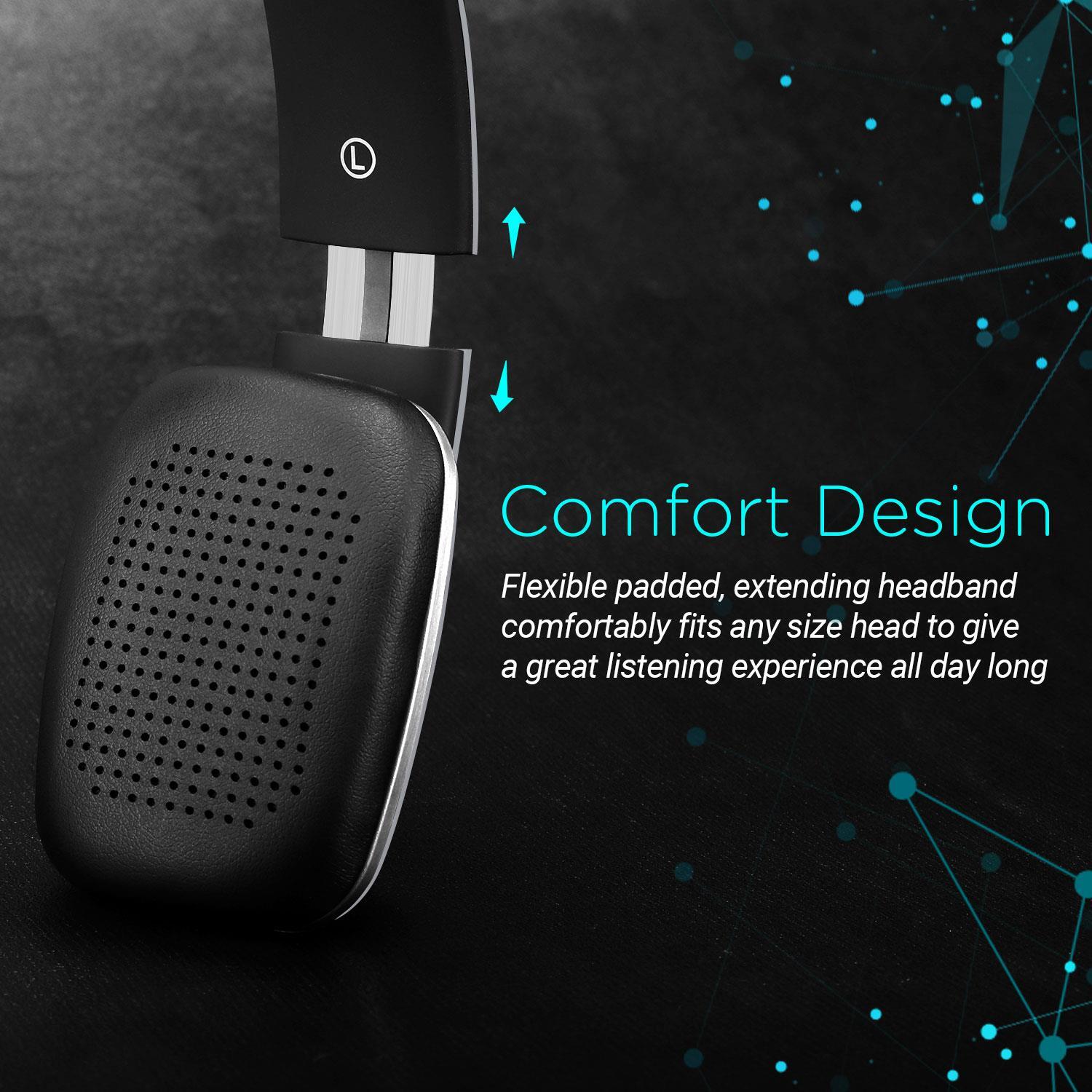 Cuffie Stereo Bluetooth Wireless Ricaricabili - August EP636 Argento foto 2