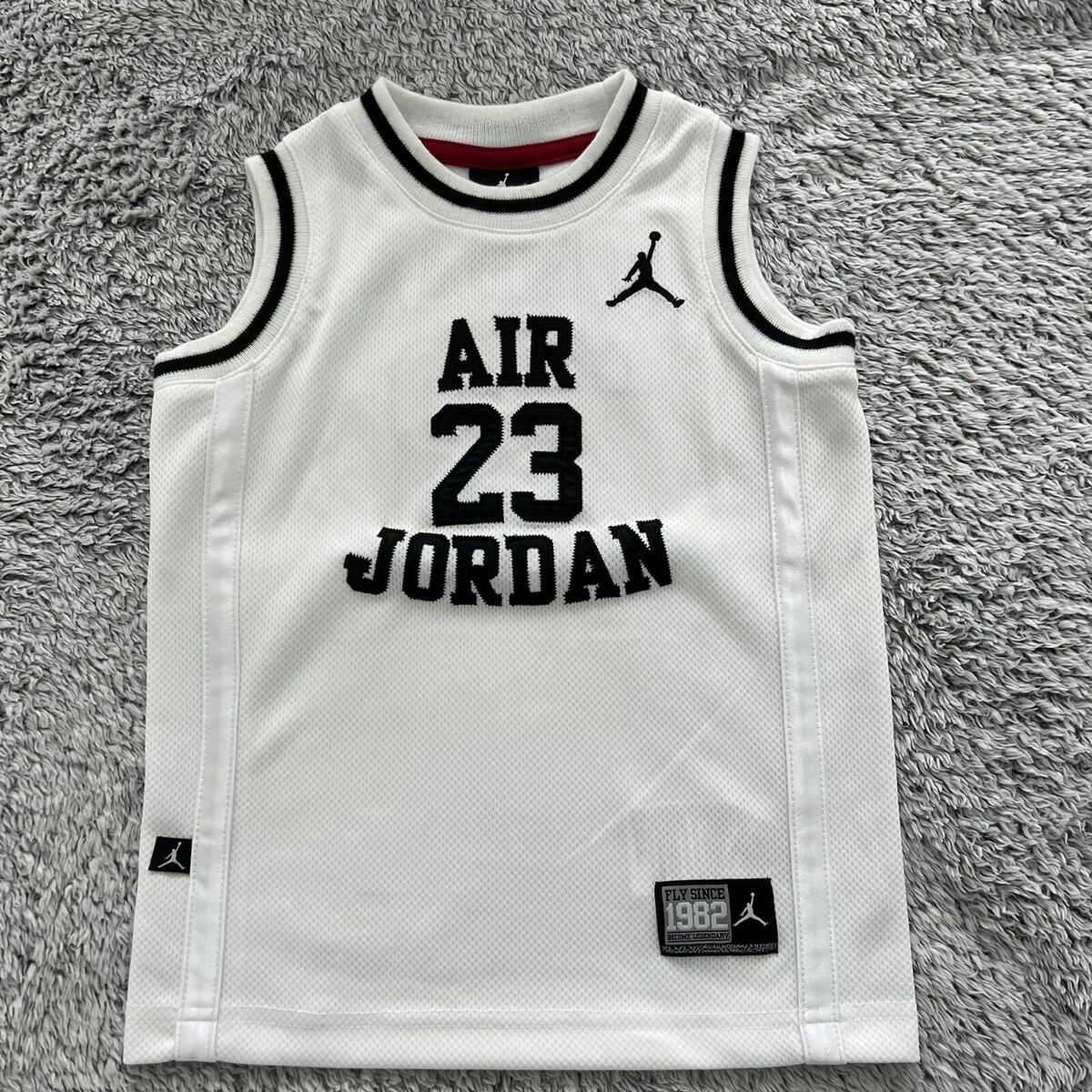 AIR JORDAN 23 Legacy Jersey White Black Basketball Tank Top AIR JORDAN 23 Legacy Jersey White Black Basketball Tank Top