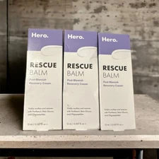 3 Hero Cosmetics Rescue Balm, Post Blemish Recovery Cream 0.507 fl oz Exp 5/2025