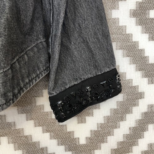 Chaqueta vaquera Chico’s talla XL negra adornada con cuentas - Imagen 2 de 6