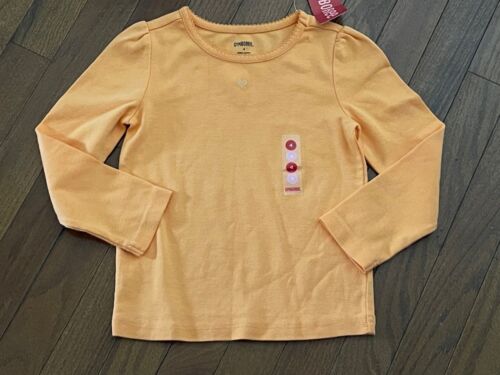 Gymboree Girls Orange Long Sleeved Basic Tee Top Shirt Size 4 4T New