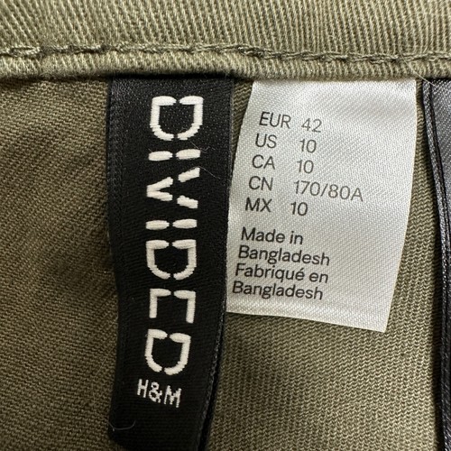 Divided H&M Pants Womens 10 Olive Skinny Leg Back Pockets Button Zip Closure EUC - Picture 4 of 6