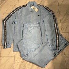 Lacoste Sport Men's Logo Lined Tracksuit Light Blue White Black 240 New