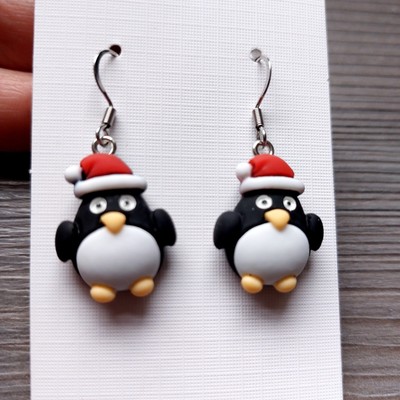 Weihnachtsohrringe, Pinguine, Lebkuchenmann, Schneemann, Strumpfhalter für sie