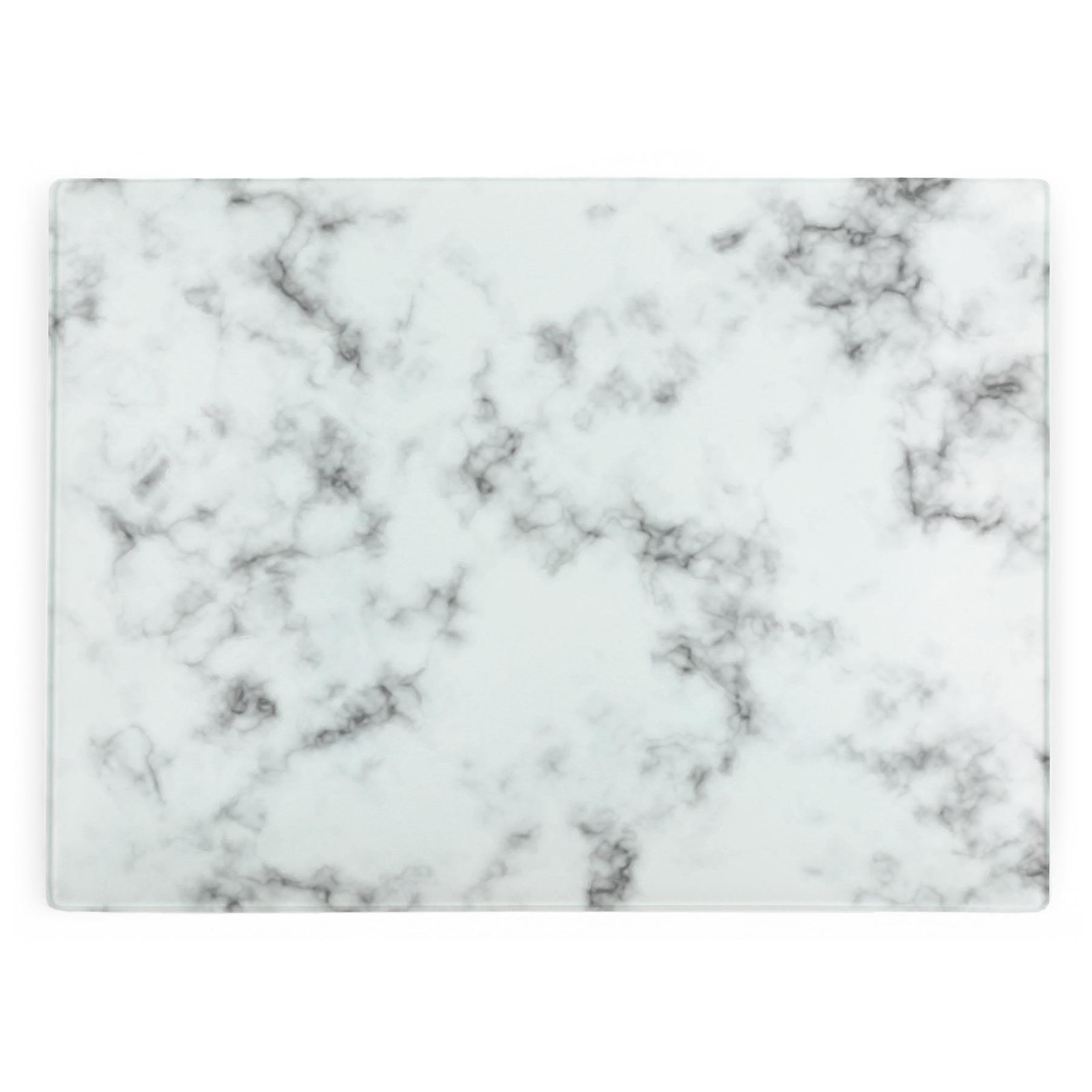 White Marble Large Worktop Protector - Glass Kitchen Cutting Board Gift