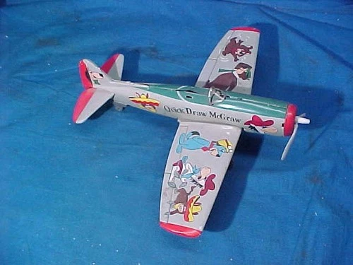 1960s MARX  Tin Litho HANNA BARBERA CARTOON Friction Motor TOY AIRPLANE