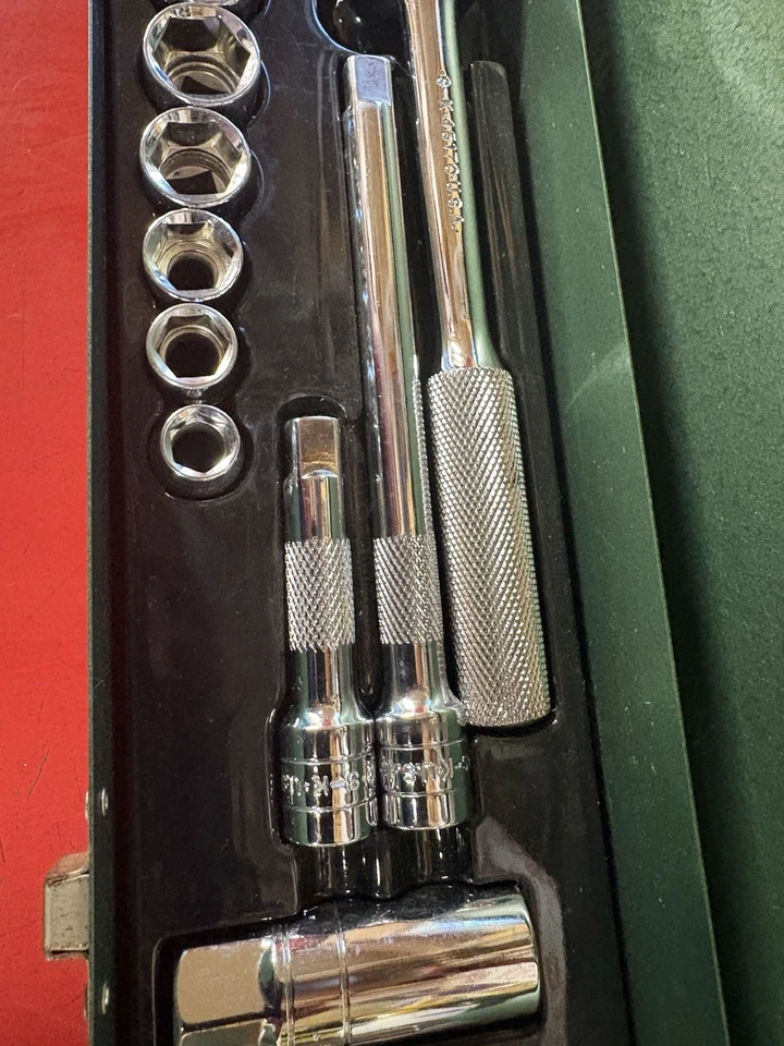 VINTAGE S-K TOOLS 18-pc. 3/8" DRIVE SAE SOCKET SET Long & Short 94520, USA - Image 4 of 4