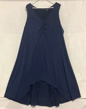 H by Halston Maxi Dress A-Line Shirring Ruched Top Asymmetrical Hem Sz 2X P