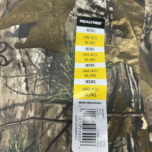 NWT New Real Tree Camo Hunting Sweat Pants Size XL 40-42 Stretch Waist Outdoors - Picture 2 of 3